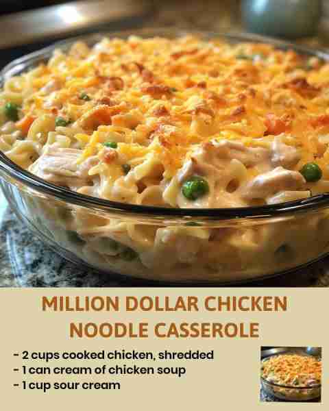 Million Dollar Chicken Noodle Casserole Looking for a hearty and comforting meal that won't break th...