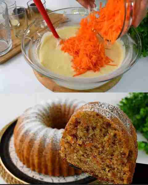 Carrot Walnut Cake! You will make this cake every day. Quick and easy. Ingredients: 4 eggs 1.5 cups...