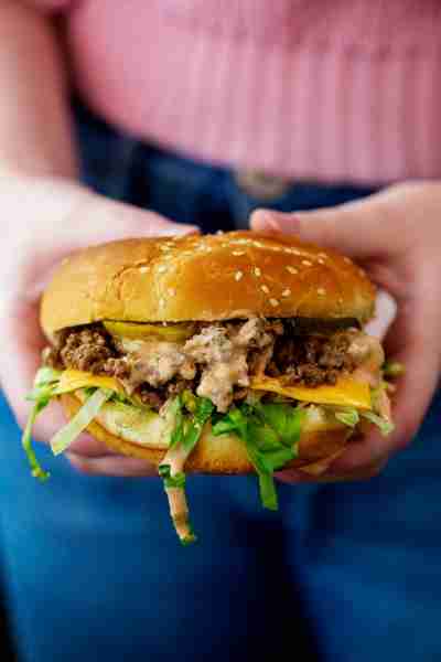 🍔Recipe in comments! We turned sloppy joes into a Big Mac! That special sauce is the best part!