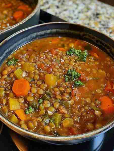 This is called 'Vegan Lentil Soup' - It's so tasty and easy, I whip it up whenever I don't feel like...