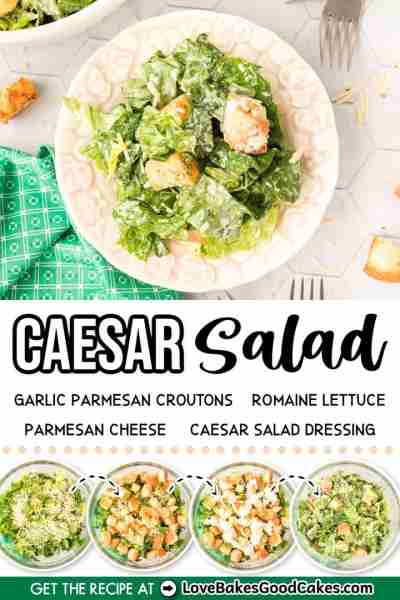 RECIPE - https://www.lovebakesgoodcakes.com/caesar-salad/ Classic Caesar Salad: Fresh romaine, Parme...