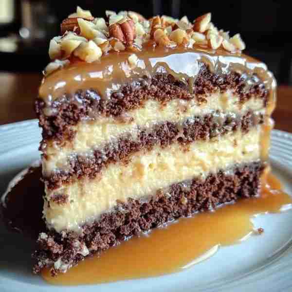 🎂 White German Chocolate Cake with a Cheesecake Center 😍 Why You’ll Love It This cake delivers a p...