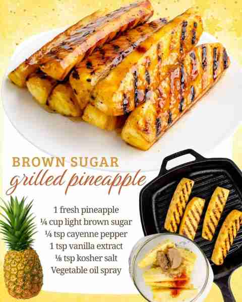 Brown Sugar Grilled Pineapple! Juicy, sweet, and a little spicy—this grilled pineapple hits all the...