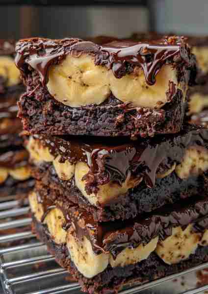 🍌🍫 If chocolate-dipped bananas and fudgy brownies had a dessert baby… this would be it. These Choc...