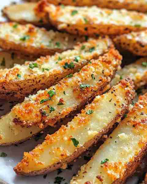 Baked Garlic Parmesan Potato Wedges with Chicken 🍗 Ingredients: For the Potato Wedges: 4 large pota...