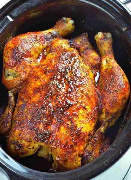 Slow Cooker Rotisserie Chicken Ingredients: 1 whole chicken (about 4-5 pounds) 2 teaspoons paprika...