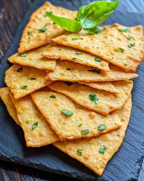 Savory Gluten-Free Chickpea Crackers with Fresh Herbs 🌿😋 Ingredients: 1 cup / 120g chickpea flour...