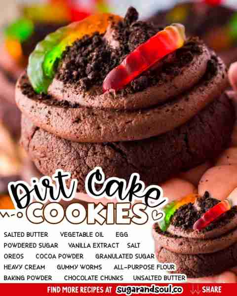 🍪🍫These Dirt Cake Cookies are a fudgy Crumbl copycat and will definitely be a hit with your taste...