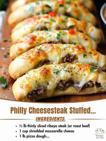 🧀🥩 Philly Cheesesteak Stuffed Cheesy Breadsticks! 🍞🔥 If you love Philly cheesesteak and gooey, c...