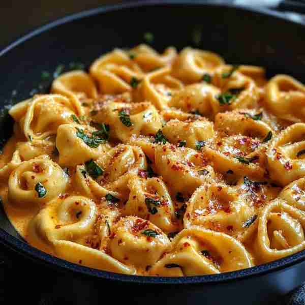 One-Pot Spicy Garlic Butter Chicken Tortellini Ingredients: 1 lb (450g) cheese tortellini 2 tbsp uns...