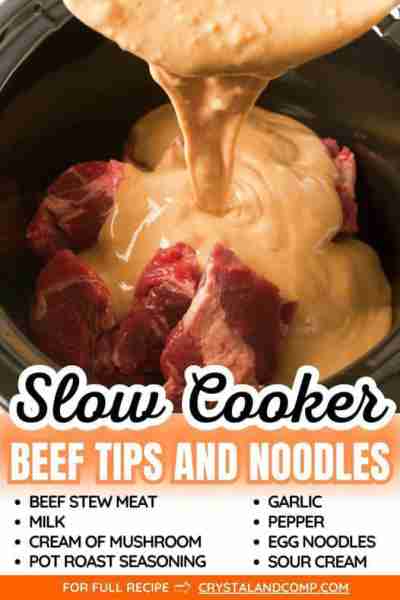 ❤️ SLOW COOKER BEEF TIPS and NOODLES This is my grandmother's recipe! ❤️ RECIPE IN COMMENTS