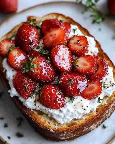 Rustic Bread with Whipped Ricotta and Honey-Roasted Strawberries Ingredients: For the Rustic Bread:...
