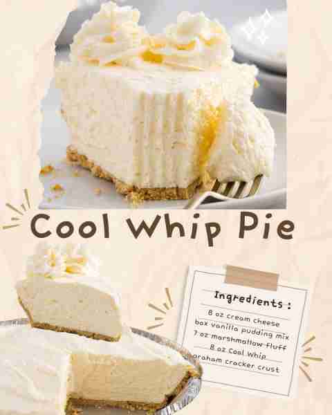 Cool Whip Pie! Check the comments for full recipe ingredients: 8 ounces cream cheese, room temperatu...