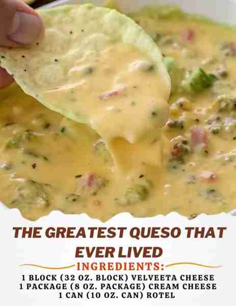 The Greatest Queso That Ever Lived 1 block (32 Oz. Block) Velveeta Cheese 1 package (8 Oz. Package)...
