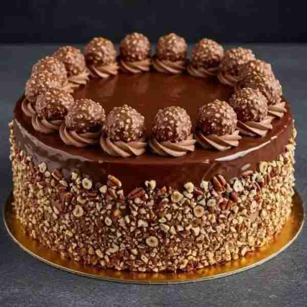 Ferrero Rocher cake Ingredients: 200 grams of wheat flour 100 grams of sugar 4 eggs 12 Ferrero Roche...