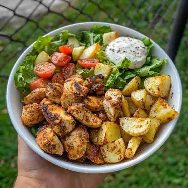 Spiced Chicken and Potato Salad Bowl 🥗 Fuel your day with this hearty bowl packed with grilled chic...