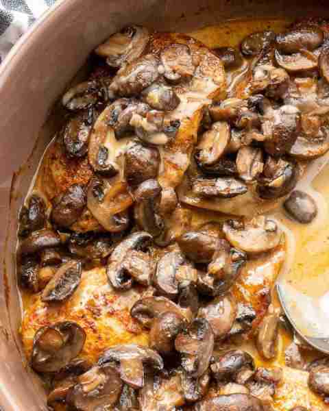 This Baked Mushroom Chicken is a family favorite! Seasoned chicken breasts are smothered in a creamy...