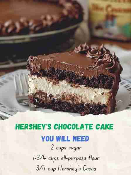 Indulge in the ultimate Hershey's Chocolate Cake with Cream Cheese Filling! It's perfect for family...