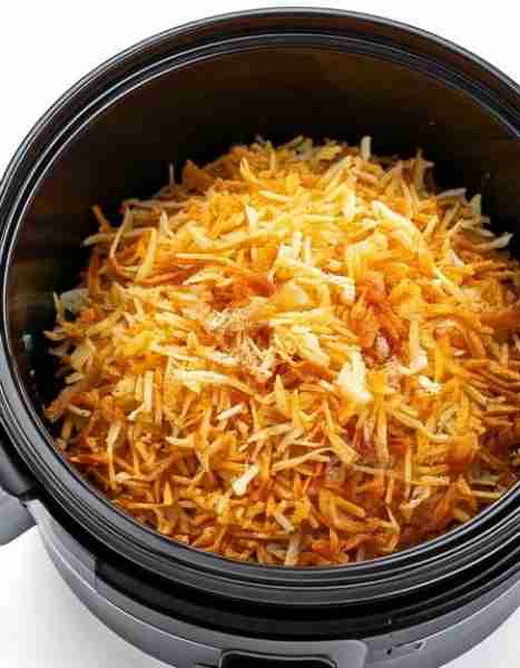 Put frozen hash browns in a slow cooker with 4 more ingredients. The result is the creamiest soup yo...