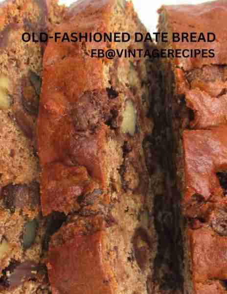 OLD-FASHIONED DATE NUT BREAD 1-1/4 Cup dates 1 tsp. baking soda 3 Tbsp. Butter 1 Cup Boiling Water...
