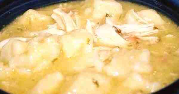 Crockpot Chicken Dumplings 4 skinless, boneless chicken breast halves. 2 tbsps of butter. 2 cans cre...
