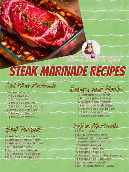Spice up your dinner with these homemade marinade for steak! STEAK MARINADE RECIPES 1. Red Wine Mari...