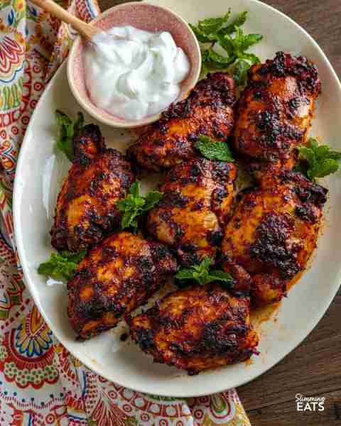 👉 https://www.slimmingeats.com/blog/air-fryer-harissa-chicken Air Fryer Harissa Chicken - Spice up...