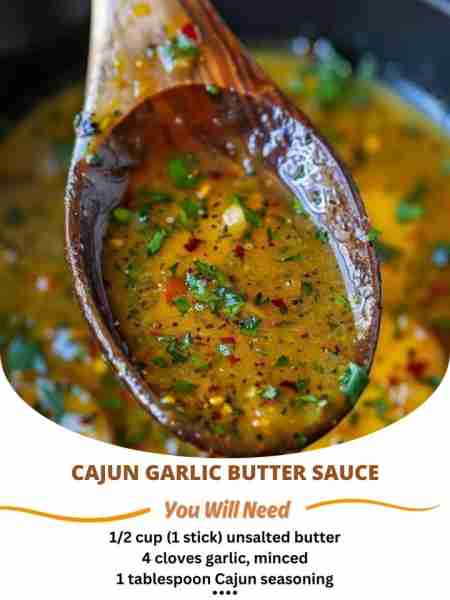 Cajun Garlic Butter Sauce Ingredients: 1/2 cup (1 stick) unsalted butter 4 cloves garlic, minced 1 t...