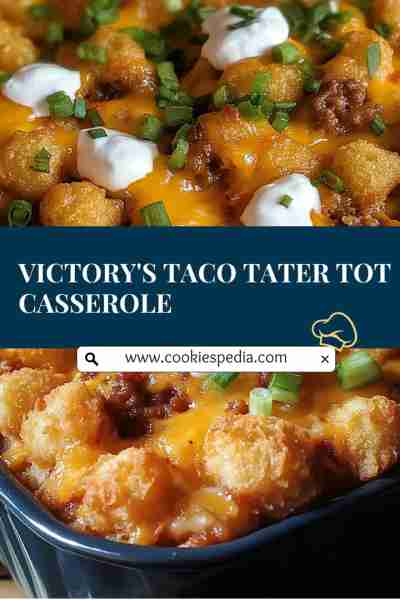 VICTORY'S TACO TATER TOT CASSEROLE 2 lbs lean ground beef 1 (1 1/4 ounce) package taco seasoning 1 (...