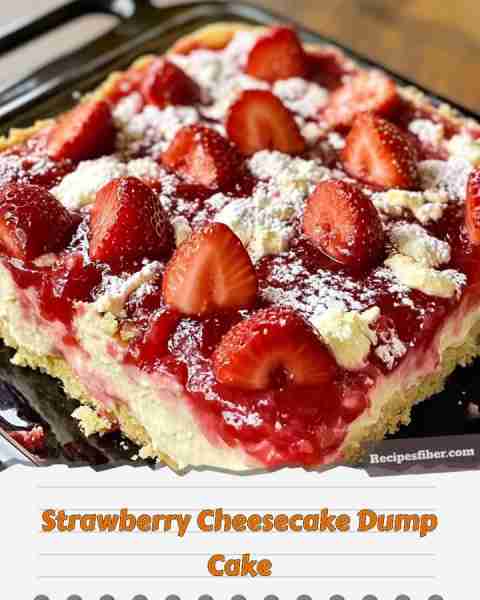 Strawberry Cheesecake Dump Cake 🍰🍓💖 A delicious dessert combining creamy cheesecake and sweet st...