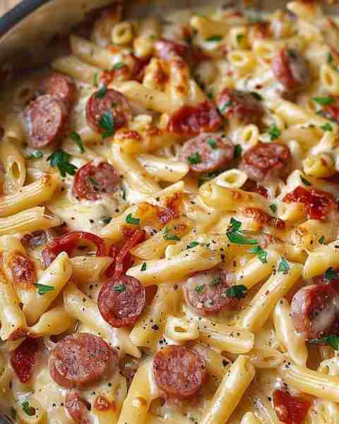 Creamy Penne with Mozzarella and Smoked Chicken 🍝 Ingredients: 12 oz penne pasta 2 tbsp olive oil 2...