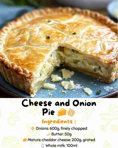 Cheese and Onion Pie 🧀🧅 A comforting and hearty classic of British cuisine, this Cheese and Onion...
