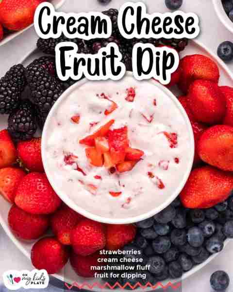 Cream Cheese Fruit Dip 🍓 1 cup strawberries stems removed 🍓8 ounces cream cheese softened 🍓 7.5 o...