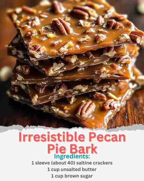 Irresistible Pecan Pie Bark Ingredients: 1 sleeve (about 40) saltine crackers 1 cup unsalted butter...