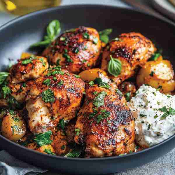 Sweet & Smoky Paprika Chicken with Whipped Feta 🍗🌶️🧀 Servings: 4 Prep Time: 10 minutes Cook Time:...