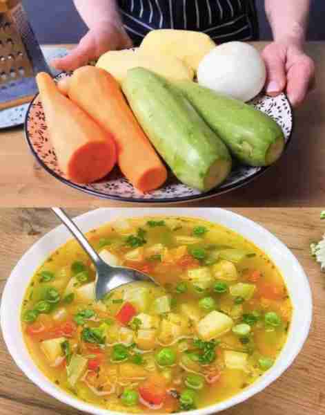This vegetable soup is like medicine for my stomach! I eat this soup day and night! Healthy! Ingredi...