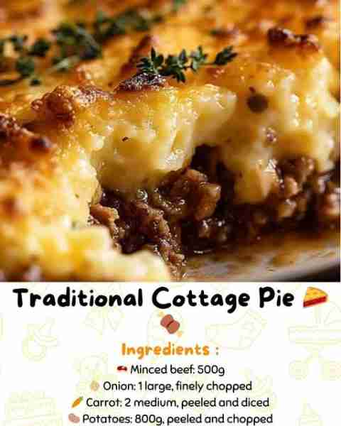 Traditional Cottage Pie 🥧🍖 Cottage pie is a classic British comfort food that's perfect for a hear...