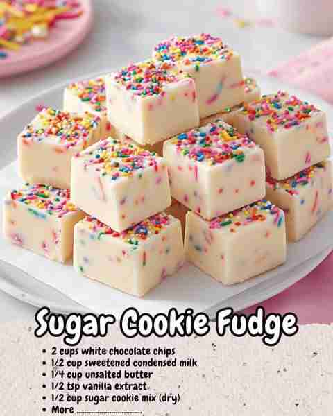 Sugar Cookie Fudge is a sweet and festive no-bake treat that brings all the soft, buttery flavor of...
