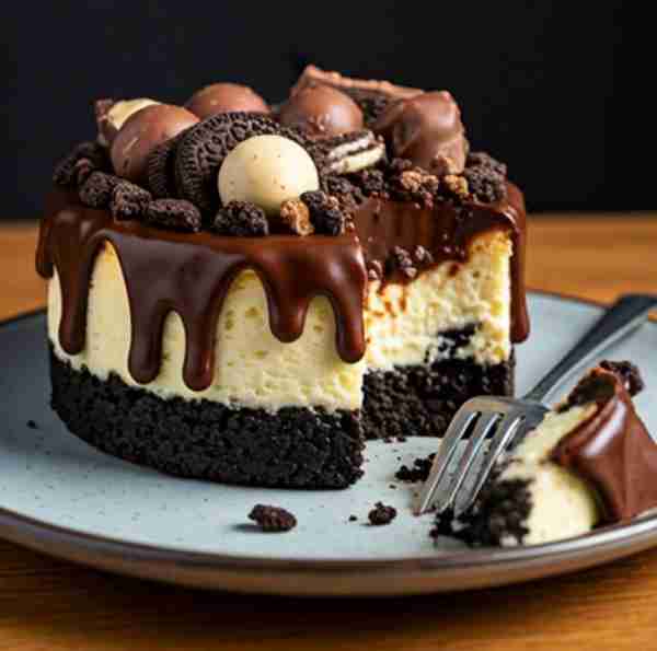 🍫✨ Triple chocolate cheesecake - layer on pure pleasure layer! Cookie base, three irresistible cho...