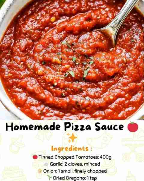 Homemade Pizza Sauce 🍅✨ This rich and flavourful pizza sauce is easy to make and bursting with Ita...