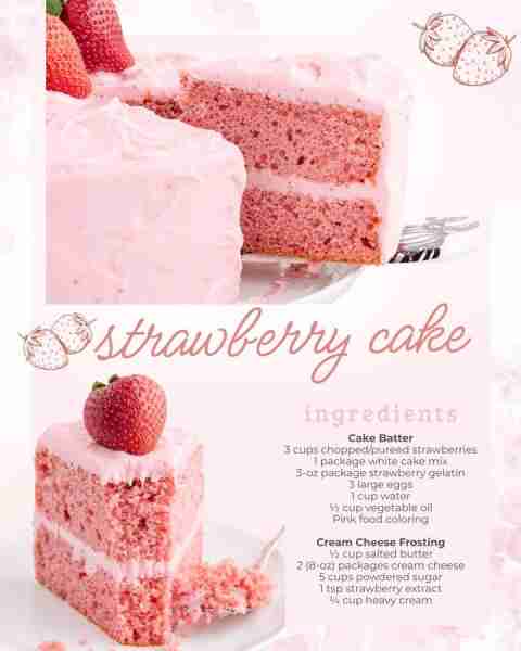 Fluffy, fruity, and totally irresistible! 🍓 This strawberry cake is calling your name! See comments...