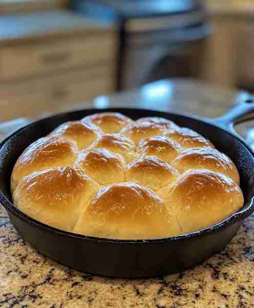 🍞 Cast Iron Skillet Dinner Rolls 🍞 Fresh-baked rolls right from your cast iron skillet—soft in the...