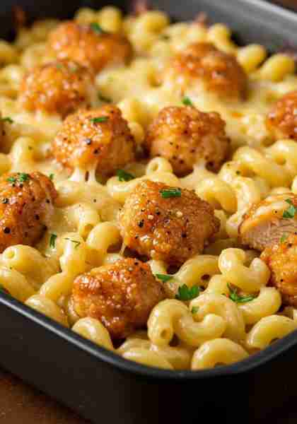 Creamy Honey Pepper Chicken Mac and Cheese Delight Ingredients: 12 oz elbow macaroni or cavatappi pa...