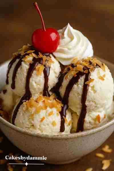COCONUT ICE CREAM SUNDAE BOWL (NO-CHURN)🍧🍨🍨🍨🍨🍨 You Will Need: 2 cups heavy cream (cold) 1 can...