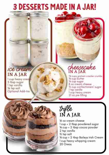 3 Amazing Desserts You Make in a Jar!!! Check the top comments for the full recipe. ~~~~ ice cream i...