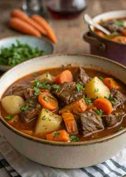 EASY HOMEMADE BEEF STEW Ingredients: - 2 lbs Beef Chuck Roast cut into 2-inch chunks, excess fat rem...