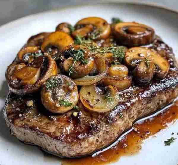 WOULD YOU EAT THIS RIBEYE STEAK WITH FRENCH ONIONS & MUSHROOMS 🥩🧅🍄 Ingredients: 2 ribeye steaks 2...