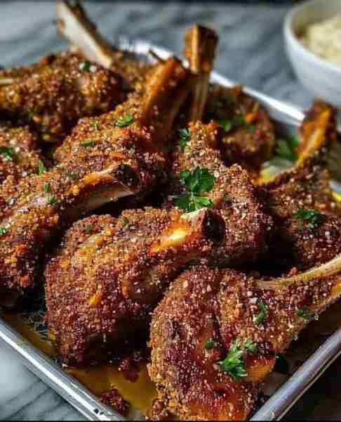 I made these mouthwatering Garlic Parmesan Fried Lamb Chops today! 🍖🧀 The kitchen was filled with...