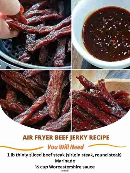 Air Fryer Beef Jerky Recipe Ingredients 1 lb thinly sliced beef steak (sirloin steak, round steak) [...