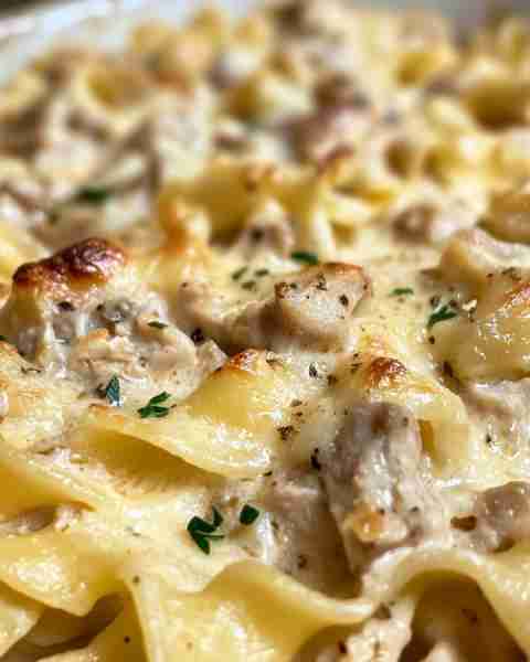 Creamy Tuna Noodle Bake😍 Ingredients: 12 oz egg noodles 2 cans (5 oz each) tuna in water, drained 1...